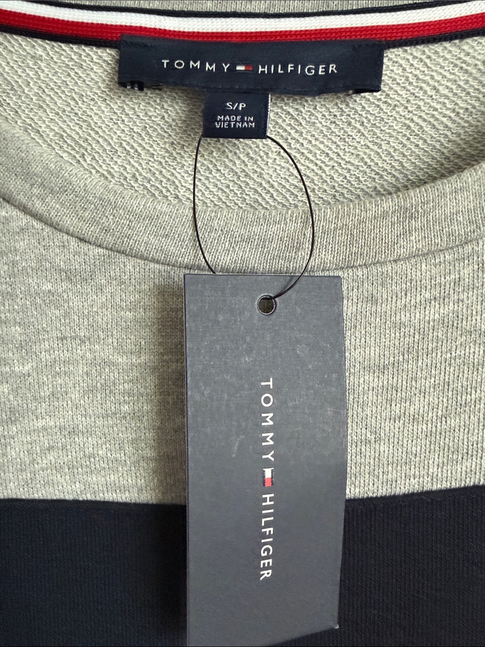 Tommy Hilfiger Grey Knit Dress with Red, White & Navy Colorblock S - Picture 2 of 8